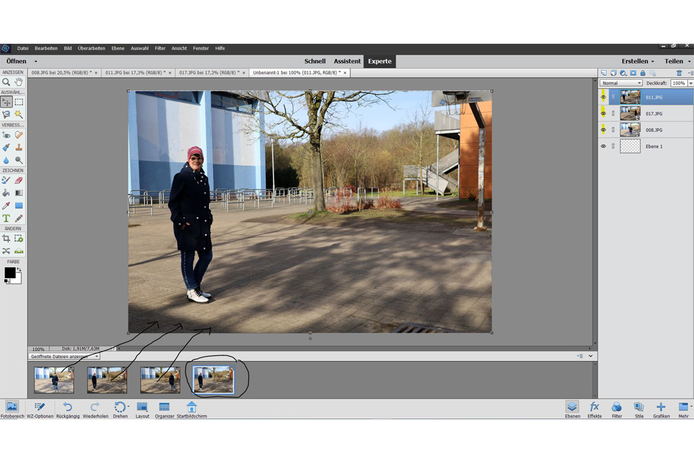 3-in-1-Foto mit Photoshop Elements bearbeiten 7 3-in-1-Foto mit Photoshop Elements bearbeiten