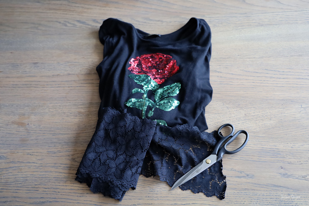 Shirt mit Spitze aufgehübscht 2 Shirt mit Spitze